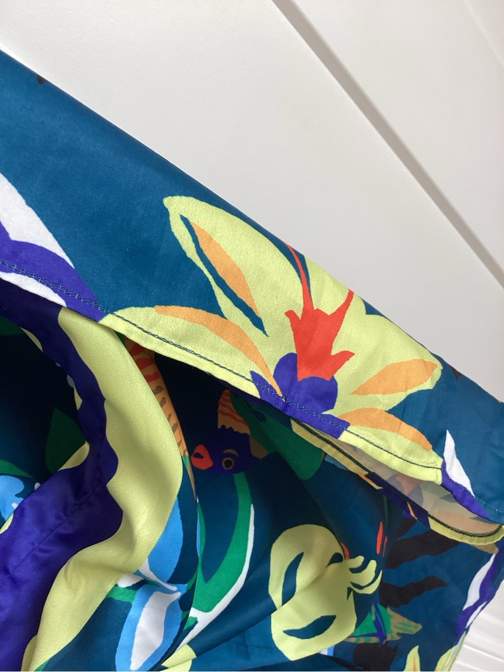 🦜Anthropologie Claire Colin Wide-Leg Pants Celandine NEW Blue Tropical SMALL - Picture 7 of 16